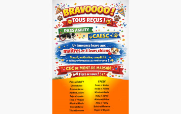 Résultats pass agility et CAESC